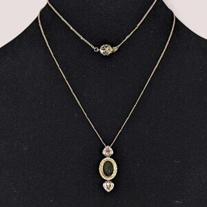 V. Dainty Long Chain Pendant Necklace